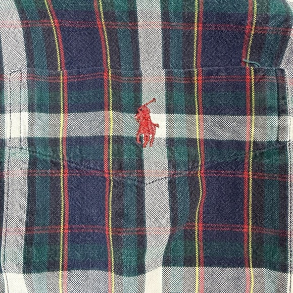 Ralph Lauren Blaire Cotton Button Up Shirt Men's Large Multicolor Plaid GUC - Picture 5 of 5